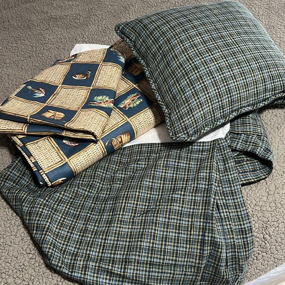 Home Elements 4pc Twin Cotton fly fishing canoe duck basket bedding set - Picture 5 of 9